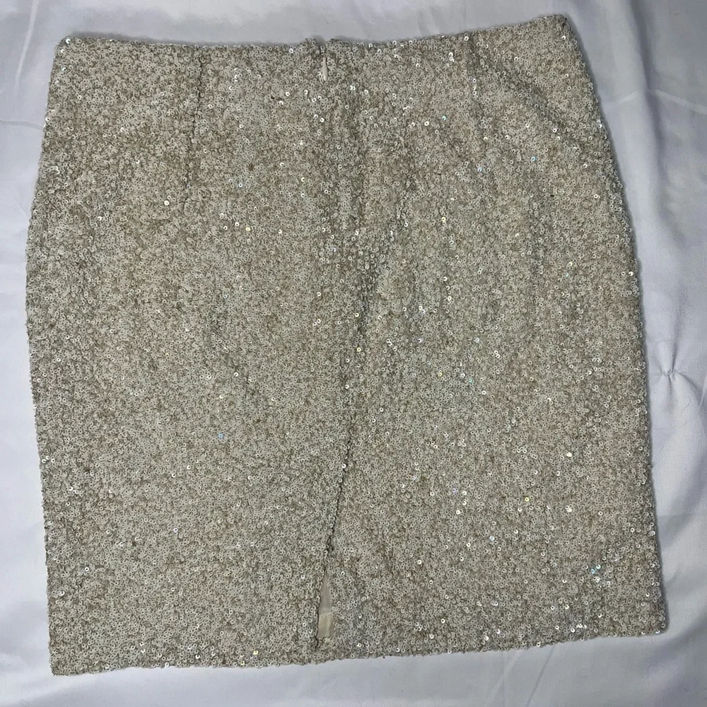 Vintage Beverly & Monika Cream Sequin Skirt Large